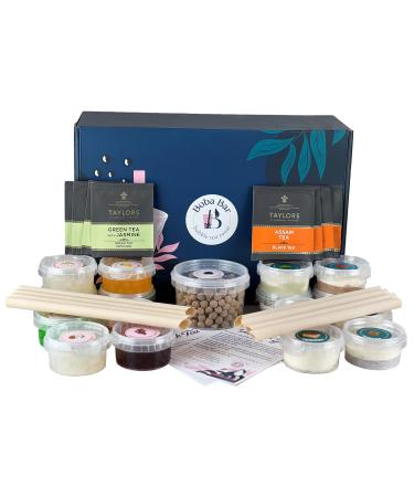 MBTK - 8 (Boba Bar London | Pearlicious Milk Bubble Tea Kit | 8 Milk Tea Flavours | 8 Boba & Jelly Toppings | Tapioca Pearls | 8 Bamboo Straws | 8 Tea Bags | 2 Recipe Cards )