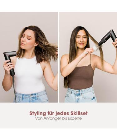 Shark FlexStyle 3-in-1 Airstyler & Hair Dryer - No Heat Damage Car Wrap Lure Oval Brush Concentrator - Champagne & HD424eu Black & Rose Gold - Buy Online on SooperMarket.com