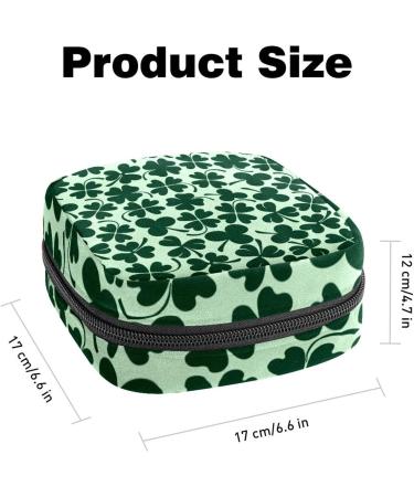 Clover Icons Pattern Sanitary Napkin Storage Bag | Menstrual Cup Pouch | Nursing Pad Holder | Portable Period Bag - Multi-colored - Buy Online on SooperMarket.com