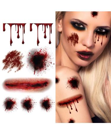Supperb Halloween Tattoos - Bleeding Wound Scar Design (Set of 2) | Temporary Halloween Body Art - Buy Online on SooperMarket.com