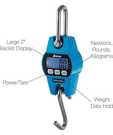 Hanging Weight Scale | 660lb Digital Electronic Weighing Scale for Hunting, Fishing, Farm, and Luggage | Accurate Sensors | Polycarbonate Blue - Buy Online on SooperMarket.com