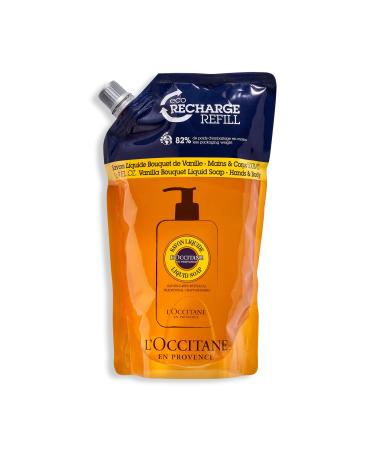 L'OCCITANE Shea Butter Vanilla Bouquet Hands & Body Liquid Soap Refill 500ml | Vegan & 98% Readily Biodegradable | Luxury & Sustainable Beauty Bodycare for All Skin Types