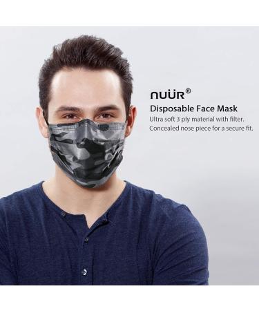 NU R Camouflage 3 Ply Disposable Face Mask with Filter Layer and Elastic Earloop - 10pcs, CAMO-025 - Buy Online on SooperMarket.com