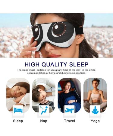 Haskirky Light Blocking Eye Mask for Deep Sleep - Breathable & Adjustable for Men and Women - Perfect for Travel, Yoga, Meditation - Panda Big Eyes Design - Buy Online on SooperMarket.com