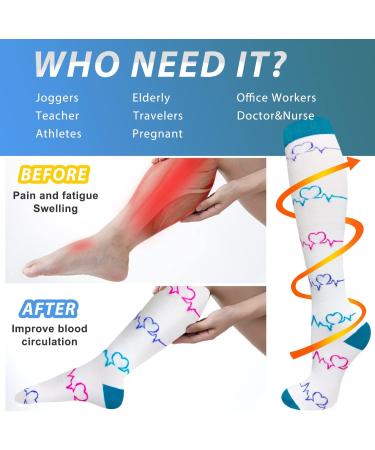 Buy Actinput 4 Pairs Compression Stockings for Men & Women - Colorful Support Socks for Sports Travel Cycling & More (Black S-M) - Buy Online on SooperMarket.com
