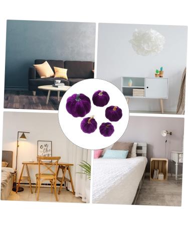 Didiseaon 5pcs Flannel Foam Pumpkin Autumn Decor Halloween Decor Velvet Pumpkins for Decorating Artificial Pumpkin Decoration Fall Decorations Home Decor Photo Prop Fake Pumpkin Set Purple Purple 14X12.5X12.5CM - Buy Online on SooperMarket.com