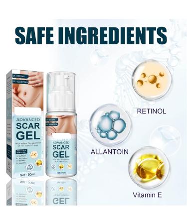 Stretch Mark Gel 2Pcs 50ml with Allantoin & Vitamin E - Hydrating Scar Remover for Scars, Burns & Surgery - Buy Online on SooperMarket.com