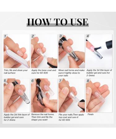 Morovan 5 in 1 Builder Gel for Nails - Clear Strengthener Reinforcing & Shaping Gel Kit with Nail File | International Shipping Available - Buy Online on SooperMarket.com