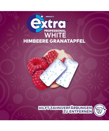 Buy Extra Professional White Chewing Gum - Raspberry Pomegranate Flavor | 50 Dragees - International Shipping Available - Buy Online on SooperMarket.com