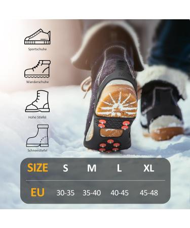 Buy Tboonor Ice Spikes for Shoes - Anti-Slip Crampons with 10 Spikes for Snow & Ice - Size L 40.5-45 (EU) - Orange Red - Buy Online on SooperMarket.com
