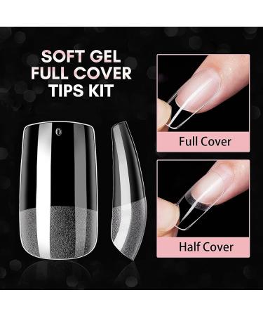 240PCS Short Square Gel Nail Tips Set - Pre-Buffed Artificial Nails Kit for All Nails - Buy Online on SooperMarket.com