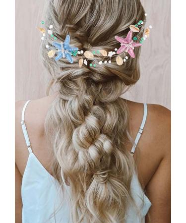 Brishow Starfish Bride Wedding Hair Vine - Seashell Bridal Hair Piece for Beach Wedding - Mermaid Hair Accessories for Women and Girls - Buy Online on SooperMarket.com