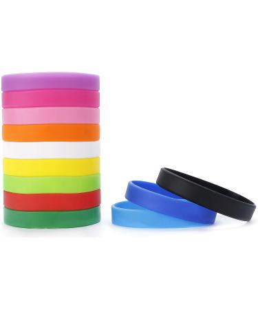 MoMolly Silicone Wristbands Rubber Bracelets - 12Pcs Mixed Colors Sports Bands for Women and Men - Customizable Charms - Assorted 12 Colors - Buy Online on SooperMarket.com