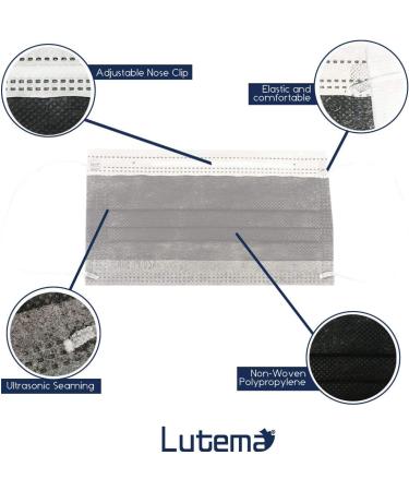 3-Ply Black Disposable Face Mask (50pcs) - Made in USA - Elastic Ear Loop | Non-Woven Polypropylene | Blocks Dust & Air Pollution - For Business and Personal Care - Buy Online on SooperMarket.com