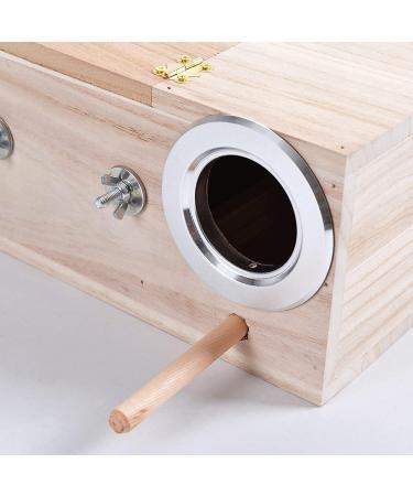 Wooden Parrot Breeding Box for Birds - Budgie, Cockatiel, Parakeet, Lovebirds, Conure, Cockatoo - Nesting Box for Cage - 7.8x4.7x4.7 inch - Buy Online on SooperMarket.com