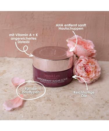 Jean & Len Antioxidant Sugar Scrub Peony & Lychee - Paraben & Silicone Free Exfoliating Scrub with Rich Oils | 200ml Fragrant Skincare - Buy Online on SooperMarket.com