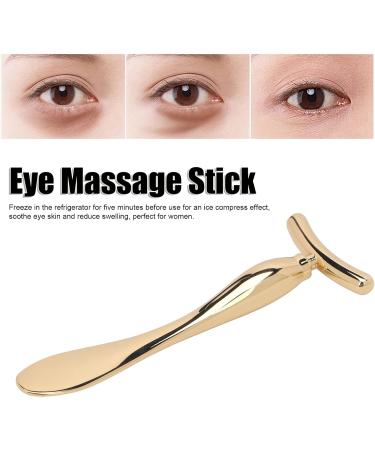 Eye Cream Massage Stick - T-Shaped Zinc Alloy Applicator for Puffiness Reduction - Gold Facial Massager - Buy Online on SooperMarket.com