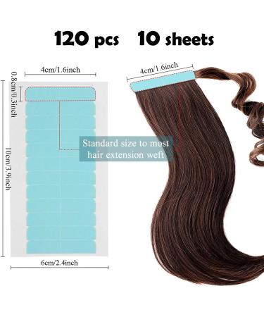 Hair Extension Tape Tabs - 120 PCS Double Sided Adhesive for Water Proof Extensions - 4cm*0.8cm - Buy Online on SooperMarket.com