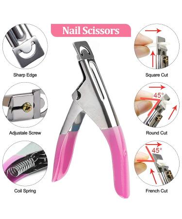 Kalolary Dual Nail Forms Set - 120PC Stiletto False Nail Tips & Pink Nail Clips with Dual-Ended Poly UV Gel Brush for Nail Art Extension - Buy Online on SooperMarket.com