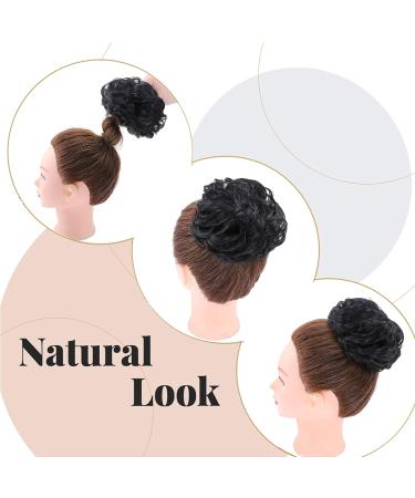 Jet Black Synthetic Hair Bun Extension - 45g Messy Updo Ponytail Scrunchie for Women - Buy Online on SooperMarket.com