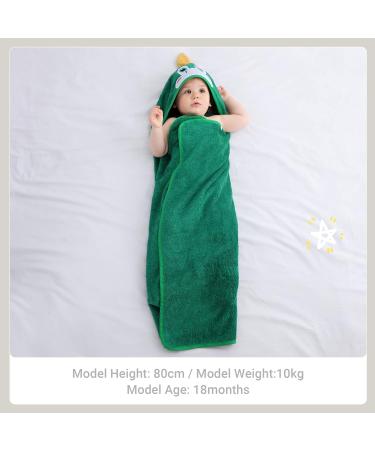Bamboo Hooded Baby Bath Towel | Toddler Wearable Blanket | Dinosaur Bathrobe - Large Size 75x100cm - Buy Online on SooperMarket.com