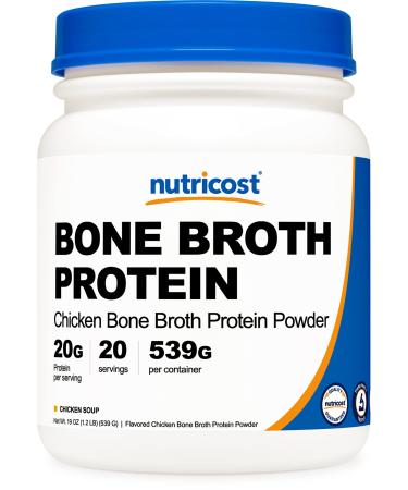 Nutricost Chicken Bone Broth Protein Powder (20 Serv) Chicken Soup Flavor - Gluten Free & Non-GMO