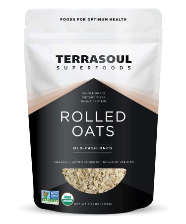 Terrasoul Superfoods Organic Rolled Oats, 2.5 lbs - Gluten-Free | Old-Fashioned | Whole Grain…