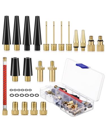 33 pieces of bicycle valve adapter set DV SV AV French valve adapter valve adapter for bicycles air pump bicycle pumps adapter with inflatable hose for compressor bicycle pump