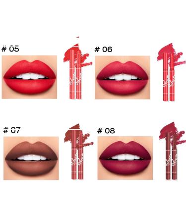 8 Colors Matte Lipstick Set - Long-lasting Moisturizing Lip Balm Makeup Kit for Women & Girls | International Shipping - Buy Online on SooperMarket.com