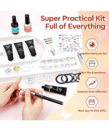 Modelones Poly Nail Gel Kit 8 Colors with 48W LED Nail Lamp - Professional Manicure Kit for Valentine's Day - Buy Online on SooperMarket.com