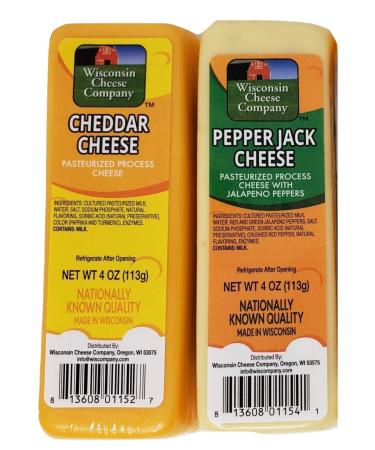 Wisconsin Cheese Company Cheddar & Pepper Jack Gift Box - Cheese Gift Baskets for All Occasions - Buy Online on SooperMarket.com