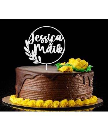 Personalized Cake Topper with Name - Natural Wood Decoration | Birch Multiplex Acrylic Accessory for Any Occasion - Buy Online on SooperMarket.com