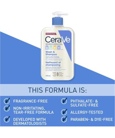 CeraVe BABY Moisturizing Lotion (473ML) and CeraVe Baby Wash & Shampoo (473ML) | Tear-Free Gentle Formulas - Buy Online on SooperMarket.com