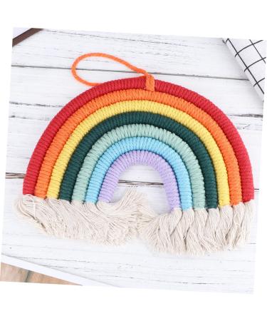 ABOOFAN 1pc Rainbow Rope Pendants Rainbow Tapestry Wall Hangings Office Decore Bohemia Cotton Rope Color 1 28X27CM - Buy Online on SooperMarket.com