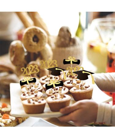 48pcs 2023 Graduation Cupcake Toppers Baking Decoration Exquisite Grad Cap Set Appetizer Picks For Graduation Party Graduation Toppers 2023 - Buy Online on SooperMarket.com