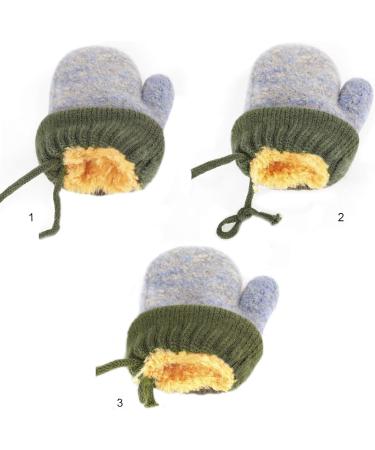 Cute Cartoon Kids Knitted Winter Gloves with Rope - Thick Plush Fleece Lined Hand Warmer for Boys and Girls - Buy Online on SooperMarket.com