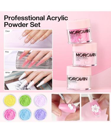 Morovan Acrylic Nail Set - Complete Starter Kit with Acrylic Powder Nail Lamp Drill & 4 UV Polish Colors for Beginners - Buy Online on SooperMarket.com