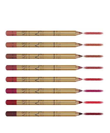 DELISOUL 8-Piece Matte Lip Liner Pencil Set - Waterproof & Long-Lasting with Sharpener - Buy Online on SooperMarket.com