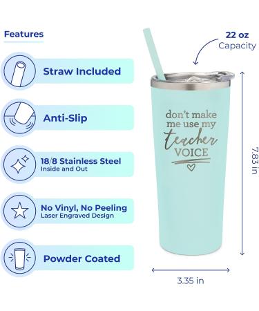 Don't Make Me Use My Teacher Voice Funny Tumbler - Stainless Steel Insulated Travel Tumbler - Teacher Gifts for Women - Buy Online on SooperMarket.com