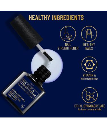 Valitic Nail Glue & Strengthener for Acrylic/Press On Nails - Quick Dry Brush On Gel, Long Lasting & Adhesive Bond for False Nails - Nail Strengthener for Tips - 0.33oz, 1 Pack - Buy Online on SooperMarket.com