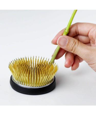 Wazakura 2.5 Radial Blooming Flower Ikebana Kenzan Brass Holder - Japanese Round Pin Frog Tool for Floral Arrangement - Made in Japan - Buy Online on SooperMarket.com