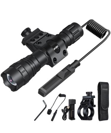 DARKBEAM Infrared 940nm Light for Night Vision Scope LED Mini IR Flashlight Must Work with Infrared Gear, Rechargeable Portable Zoomed Tactical Illuminator Kit for Hunting, Observation, Search, Rescue 501BD IR-940NM with Clip / Better concealment