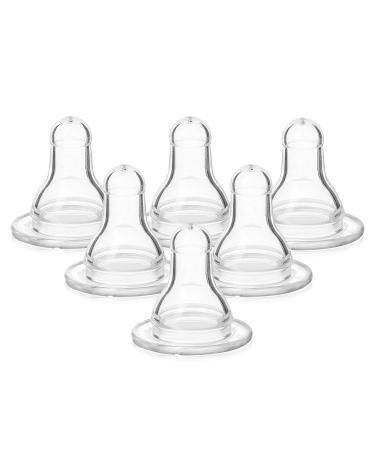 Evenflo Feeding Classic BPA-Free Silicone Fast Flow Nipples - 8 Months+  6 Pack Clear 6 Count (Pack of 1)