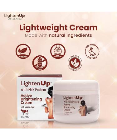 LightenUp Lactic Acid Cream 3.4 Fl oz | Brightening & Hyperpigmentation Treatment for Face & Body - Buy Online on SooperMarket.com
