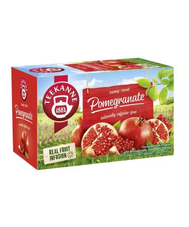 Teekanne Pomegranate and Peach Flavoured All Natural Real Fruit Tea Infusion Sunny Sweet 20 Teabags