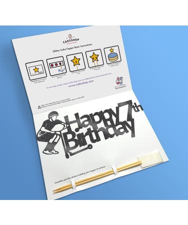 Cakeshop Cake Decoration Pack | Scooter Birthday Theme Premium Double Sided Glitter Card Cake Topper Sign & 25g Party Pack of Cake Sugar Sprinkles | Custom Age Cake Decorations (Black) Non-Prime Glitter Card: Black - Buy Online on SooperMarket.com
