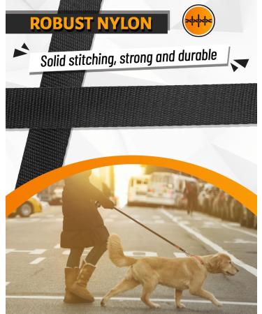 Looxmeer Dog Tow Lines - Robust 3m to 30m Leashes with Storage Bag & D-Carabiner for Training | Durable & Versatile Black Dog Leash - Buy Online on SooperMarket.com