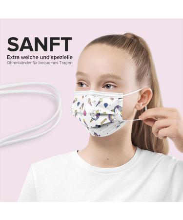 Buy Hard 50x Medical Mouth Protection Masks - CE Certified Type IIR 99.78% BFE Small Size Unicorn Design - Buy Online on SooperMarket.com