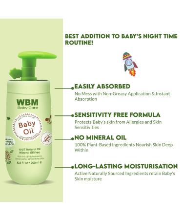 Buy WBM Baby Oil & Lotion Set | 100% Natural Newborn Skin Care with Vitamin E - Moisturizing & Nourishing Essentials - Buy Online on SooperMarket.com