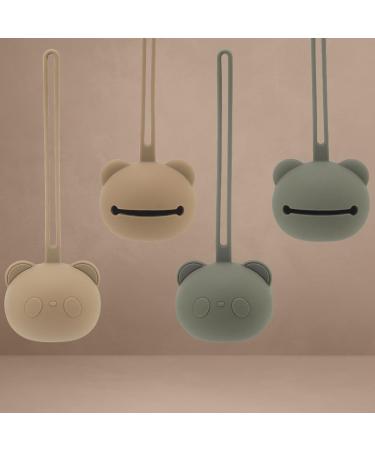 Caja Schnullerbox Silicone 2-Piece Pacifier Storage - Panda Design - BPA-Free Safe & High-Quality Baby Accessories for Babies - 2-Set (Gray & Gray Green) - Buy Online on SooperMarket.com